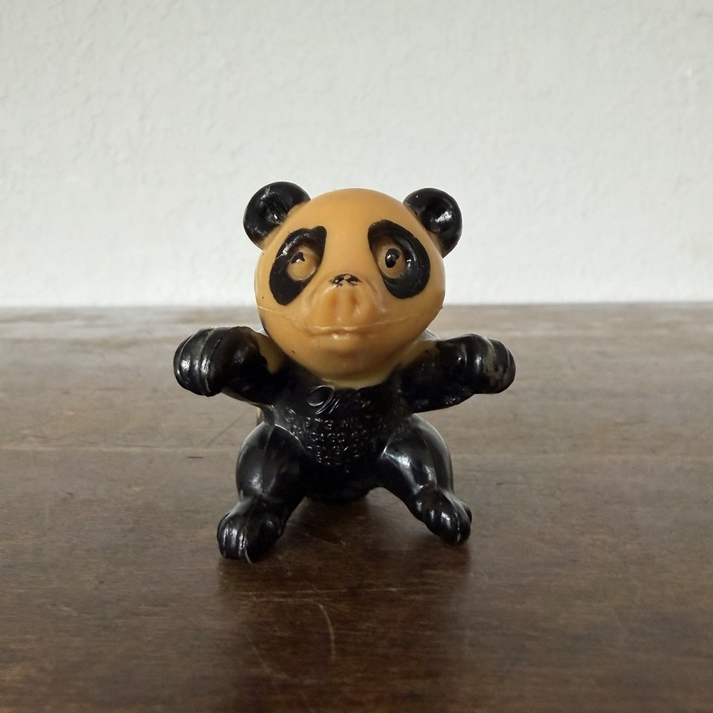 Vintage WILTON Figure‎ Cake Topper Hong Kong HARD PLASTIC Panda 1970s